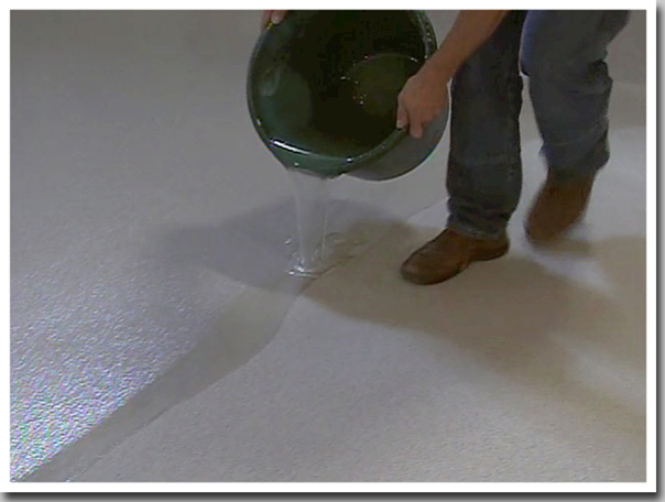 garage floor process top pour